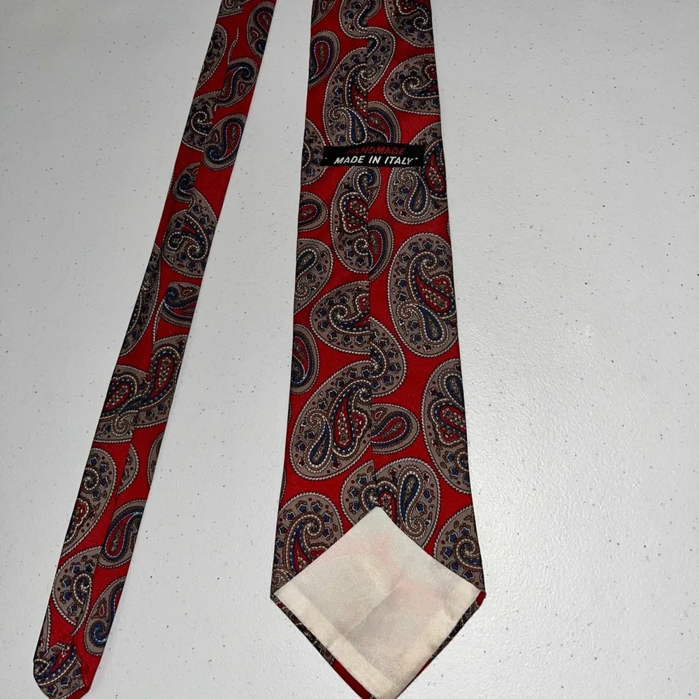 Handmade in Italy Abstract Paisley Boho Tie
